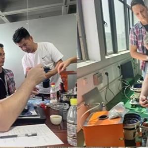 Polish customers visit us to test riveting machines